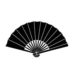 Traditional Hand Fan Silhouette – Decorative Folded Fan Vector Illustration