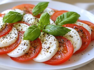 Italian Tomato Mozzarella Salad, Basil Western Appetizer, Healthy Diet Material