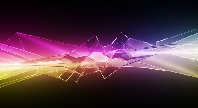Abstract futuristic colorful background with geometric shapes and light effects