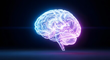 Futuristic Digital Human Brain - AI, Technology & Innovation Concept perfect for website banner, technology articles, science