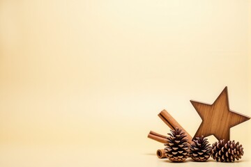 Festive Christmas background with generous copyspace and holiday decorative elements
