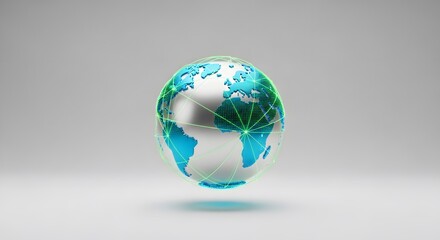 Global Digital Network Connectivity on Earth perfect for Website banner, presentation slide, technology blog, business report
