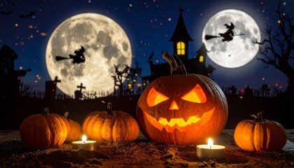 halloween background with pumpkin