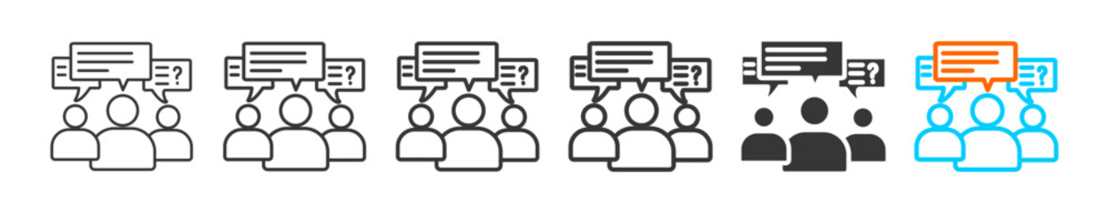  discussion icon set multiple style collection	
