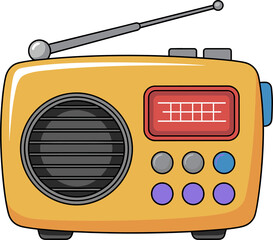 Listen to the music with this vintage transistor radio illustration for your next project