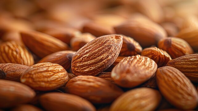 Delicious almonds fill the frame, perfect for healthy snack advertising or promoting mindful eating habits for a balanced lifestyle and nutritious diet