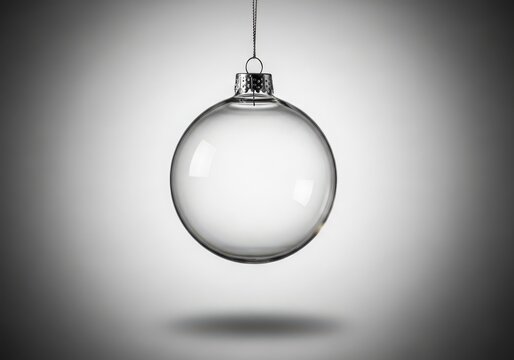 Christmas ornament clear ball empty hanging decoration isolated