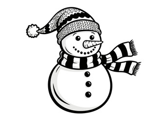 Vector illustration of cheerful snowman wearing a scarf and hat, celebration theme, natal vector, clipart style vector