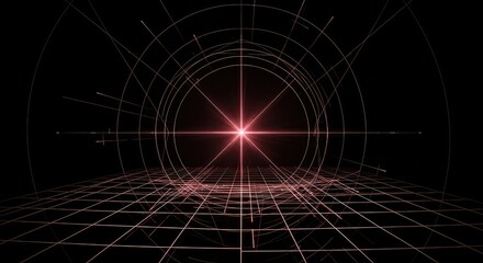 Abstract visualization of hidden mathematical planes and dimensions, featuring ethereal lines and invisible structural frameworks defining empty space ,volume ,digital ,structure