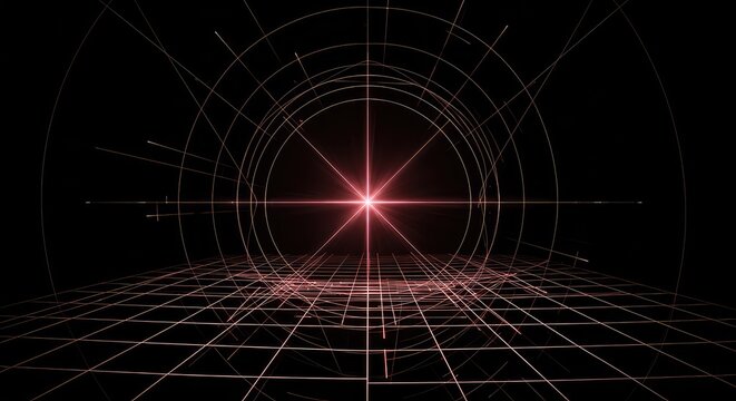 Abstract visualization of hidden mathematical planes and dimensions, featuring ethereal lines and invisible structural frameworks defining empty space ,volume ,digital ,structure