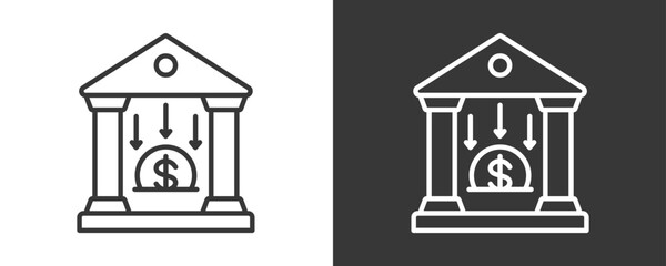 Deposit Icon Set Vector Collection Isolated In Black And White
