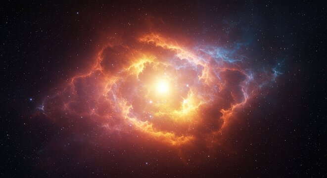 Conceptual visualization of infinite space, featuring swirling cosmic dust, energy, and nebulae in vibrant, mysterious colors ,dimension ,ethereal ,render