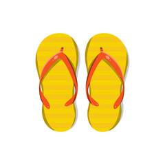 Orange beach sandal icon isolated illustration