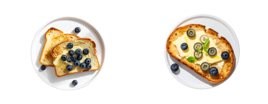 Set of Morning Toast and Berries Plate - Powered by Adobe