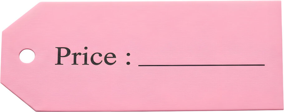 Blank pink Hanging Price Tag, Black Friday shopping and marketing