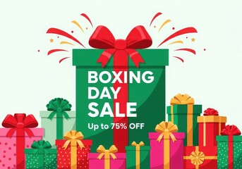 Boxing day sale gifts festive celebration up to 75% off holiday shopping event