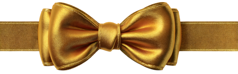Gold Bow and Ribbon Horizontal Realistic shiny satin with shadow horizontal ribbon for decorate your wedding invitation card ,greeting card or gift boxes vector EPS10 isolated on white background.