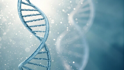 Blue design with DNA double helix molecule illustration for biotechnology research