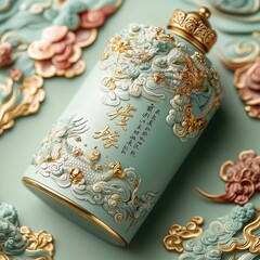 Intricate decorative bottle cultural heritage art piece studio setting close-up craftsmanship