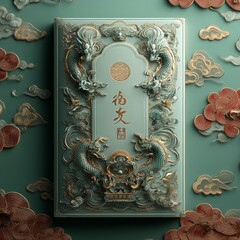 Exquisite dragon artwork traditional chinese culture illustrated book elegant environment detailed viewpoint