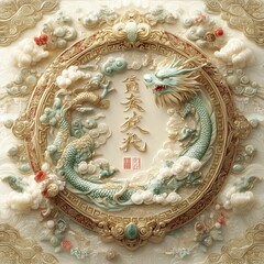 Elegant dragon relief sculpture traditional art asia intricate design cultural heritage