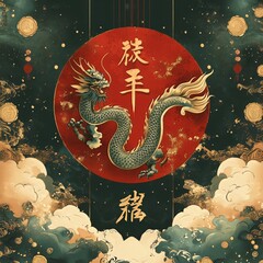 Majestic dragon artwork cultural heritage digital illustration fantasy aesthetic tradition