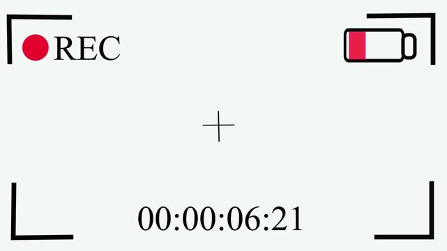 Camcorder recording screen overlay animation on a transparent background animation 