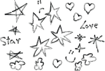 Hand-drawn Doodle Elements Collection, Doodles smile star.
