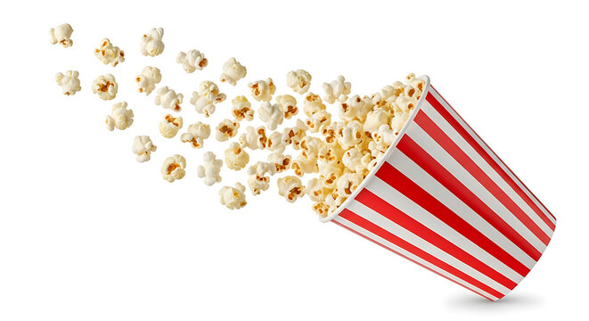popcorn on white background