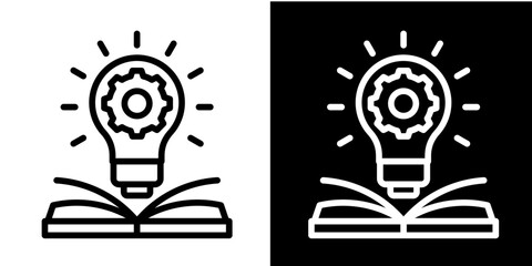 Knowledge Icon Set White Style Collection