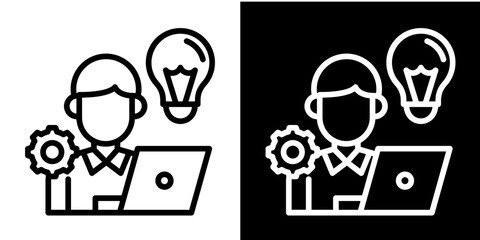 Student Icon Set White Style Collection