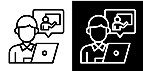 Tutoring Icon Set White Style Collection