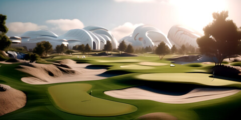 golf course in the morning