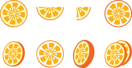 Various Juicy Slices of Orange Citrus Fruit