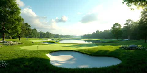 golf course in the morning