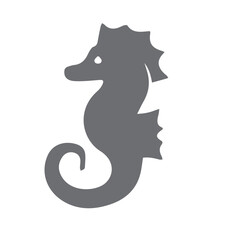 Black Stylized Seahorse Icon