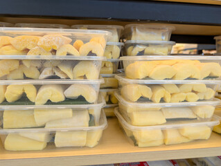 Fermented cassava in plastic packaging at the supermarket