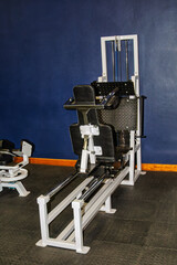 selectorized horizontal leg press machine, a piece of gym equipment used for lower body strength training
