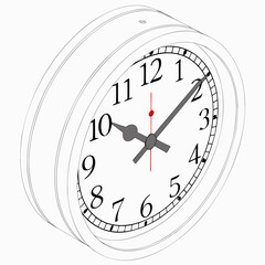 Clock showing ten past two, a timekeeping device