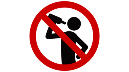 Promote responsible choices with this no alcohol sign, perfect for raising awareness about health and safety concerning drinking and alcohol consumption