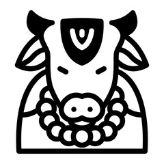 This Sacred Cow icon is suitable for India Culture.