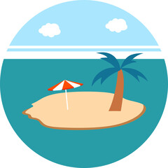 Circle Summer Beach Element