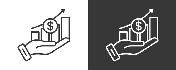 Obraz premium Profit Growth Icon Set Vector Collection Isolated In Black And White