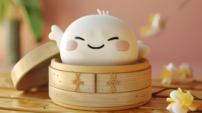 3d cute dimsum dumpling character steamer basket