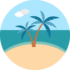 Circle Summer Beach Element