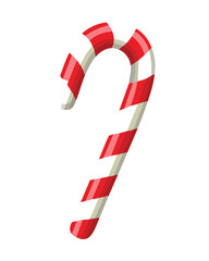 Delicious classic red and white striped peppermint holiday candy cane a simple symbol of the sweet spirit of the winter season - Vector Illustration