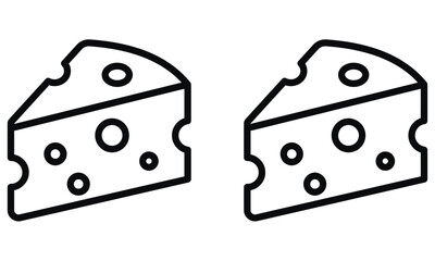 vector illustration cheese slice icon with holes color
