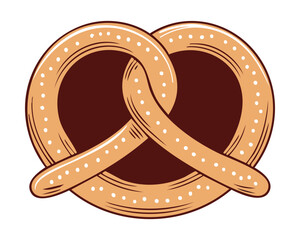 Delicious sweet glazed soft pretzel with decorative sprinkles a tasty European baked confection perfect for holiday market themes - Vector Illustration