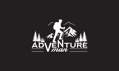 Advanture man Quotes Adventure T Shirt Design.Camping T-Shirt Design. Travel T Shirt Design.Hiking T Shirt Design.Adventure T Shirt Design Vector