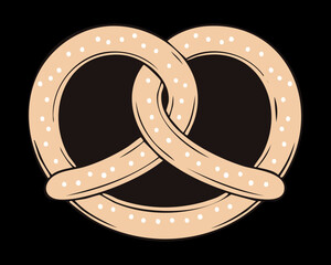 Classic baked soft pretzel with sugar sprinkles a popular savory or sweet snack perfect for festival and market designs - Vector Illustration